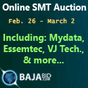 Online SMT Auction - Including: Mydata, Essemtec, VJ Tech., & more...