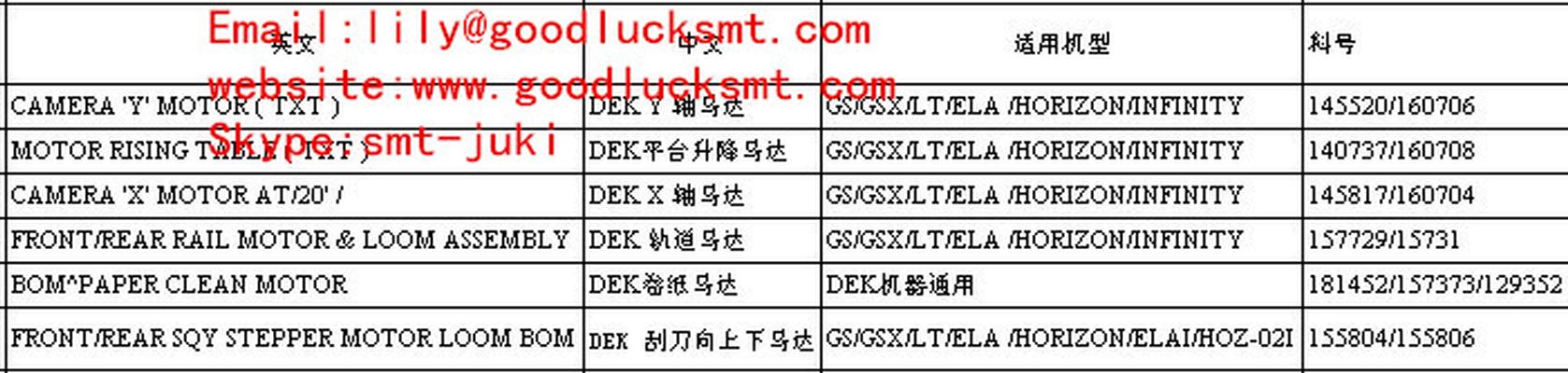 DEK 265 VISION Y AXIS MOTOR