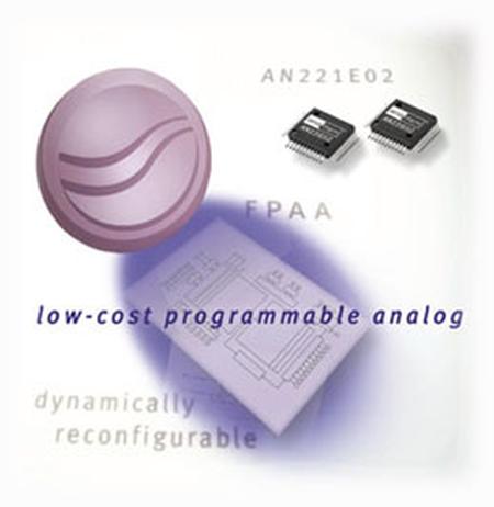 New Field-Programmable Analog Arrays (FPAAs) from Anadigm feature a versatile input/output cell design for multichannel signal processing; dynamic reconfigurability puts analog functions under microprocessor control in embedded systems. (photo courtesy of Anadigm)