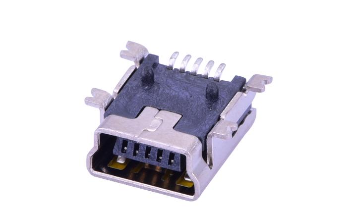 FUS101 Mini USB 5Circuits 90°Angle Female(SMT)