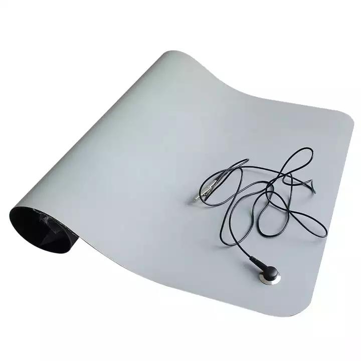  Grey Wrist Vinyl Ground Wire Silicone Rubber Field Service Welding Protection Workbench Anti-Static Pad