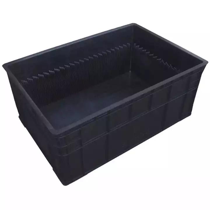 Electronic ESD SMT Rack Black PCB Packing Storage Component Container Plastic Circulation Bin Conductive Tray Antistatic Box