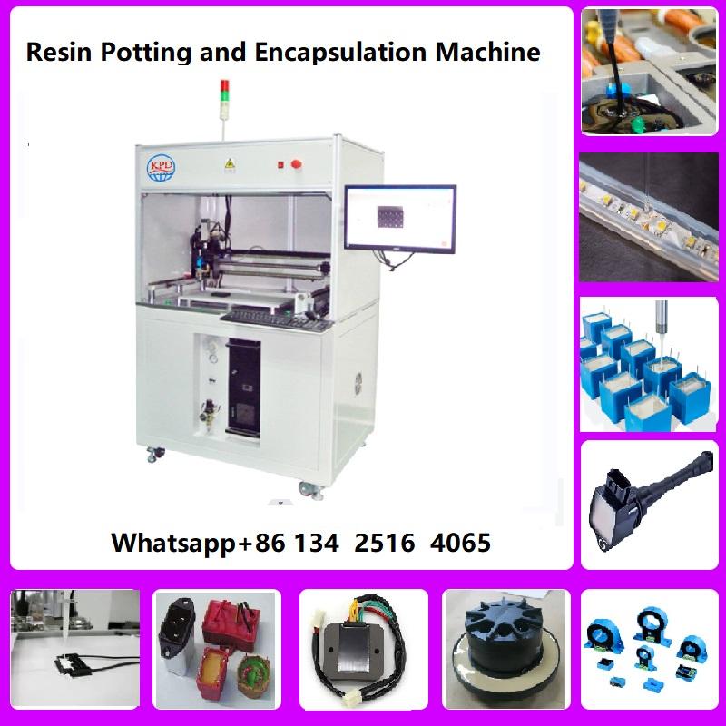 Two components epoxy glue dispensing and potting machine for automotive sensors