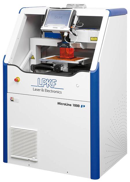 The MicroLine 1120 P is a UV laser system designed for processing bare rigid and flexible PCB circuit boards.
