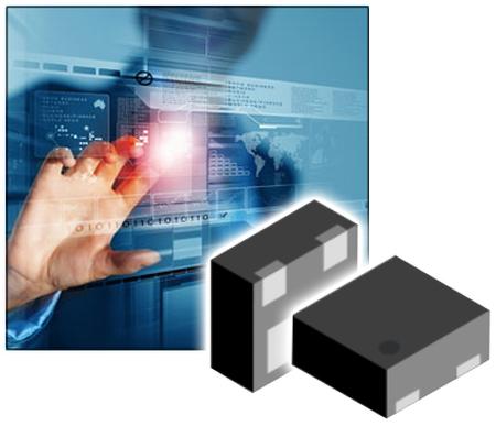 New Yorker Electronics supplies new Vishay Semiconductor bidirectional symmetrical (BiSy) 2-line ESD protection diode in the compact DFN1110-3A package with wettable flanks