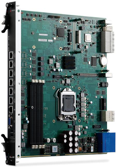 The aTCA-9300 features dual 4-core Intel® Xeon® Processor E3-1275V2/1225V2 running at up to 3.5/3.2 GHz respectively, combined with the Intel® C216 Chipset, four channel DDR3 memory up to 32GB and 300W power supply subsystem.