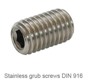 Stainless grub screws DIN 916