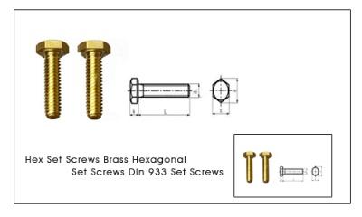 Hex Set Screws Brass Hexagonal Set Screws DIn 933 Set Screws