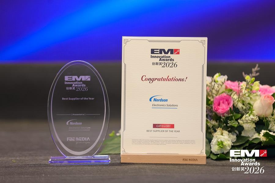 Nordson Electronics Solutions was honored to accept the 2025 EM Asia Best Supplier of the Year award