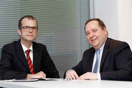 Dr. Bostjan Podobnik (left) and Wolfgang Zeike (right) head the Slovenian subsidiary LPKF Laser & Electronics d.o.o.