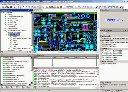 Acculogic's ScanNavigator™ software that offers full support for IEEE1149.6 and IEEE1149.7 extensions to the IEEE1149.1 standard.