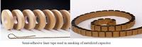 Semi-adhesive liner tape for Metalized capacitor/capacitor packaging