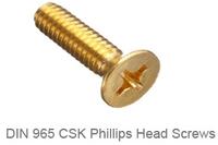DIN 965 CSK Phillips head screws
